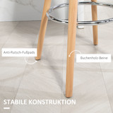 Set od 2 barske stolice u skandinavskom stilu, s osloncem za noge, crne