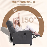 Fotelja s vibracionom masažom i funkcijom ležanja, siva