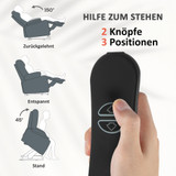 Fotelja s električnim podizanjem i daljinskim upravljačem, siva