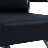 Sofa na razvlačenje 3 u 1, jednosjed s jastukom, crna