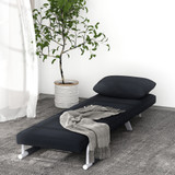 Sofa na razvlačenje 3 u 1, jednosjed s jastukom, crna