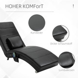 Fotelja za relaksaciju s masažom, vještačka koža, crna