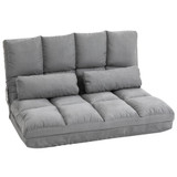 Podna sofa s podesivim naslonom i funkcijom ležanja, siva