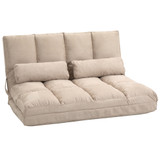 Podna sofa 2 u 1 s podesivim naslonom i uzglavljem, bež