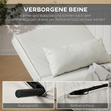 Sofa na razvlačenje za jednu osobu s podesivim naslonom, krem bijela