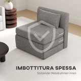 Podna fotelja na sklapanje u 3 dijela, pretvara se u ležaj za goste, siva