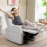 Relax fotelja s osloncem za noge i nagibom do 140°, svijetlosiva