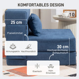 Podna sofa koja se pretvara u ležaj i madrac, tamnoplava