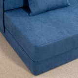 Podna sofa koja se pretvara u ležaj i madrac, tamnoplava