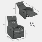 Relax fotelja s podesivim osloncem za noge, tamnosiva