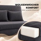 Podna sofa na rasklapanje s podesivim naslonom, tamnosiva