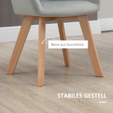 Set od 2 trpezarijske stolice s presvlakom poput baršuna, siva