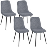 Set od 4 trpezarijske stolice s metalnim nogama, sive