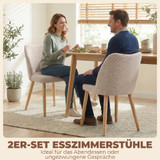 Set od 2 trpezarijske stolice presvučene tkaninom, krem