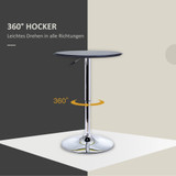 Barski stol podesive visine Ø 63 × 67–93 cm, crni