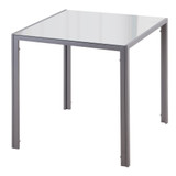 Trpezarijski stol sa staklenom pločom 75 × 75 × 75 cm, siva