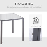 Trpezarijski stol sa staklenom pločom 75 × 75 × 75 cm, siva