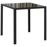 Trpezarijski stol 75 × 75 × 75 cm sa staklenom pločom, crni