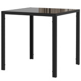 Trpezarijski stol 75 × 75 × 75 cm sa staklenom pločom, crni