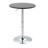 Barski stol okrugli, podesive visine 70–90 cm, okretna ploča Ø 61 cm, crni