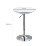 Barski stol podesive visine Ø 61 × 76–97 cm, bijeli