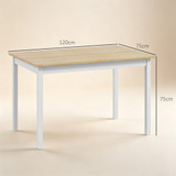 Trpezarijski stol za 4 osobe 120 × 75 × 75 cm, prirodna i bijela