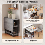 Sklopivi trpezarijski stol za 4 osobe 133,4 × 80 × 75 cm, siva