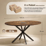 Trpezarijski stol na razvlačenje 135 × 100 × 75 cm, rustikalno smeđi