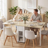 Trpezarijski stol na rasklapanje s 2 ladice 168,2 × 85 × 73 cm, bijela i drvo