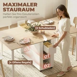 Trpezarijski stol na rasklapanje s 2 ladice 168,2 × 85 × 73 cm, bijela i drvo