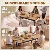 Trpezarijski stol na razvlačenje 130–160 × 85 × 75 cm, boja hrasta