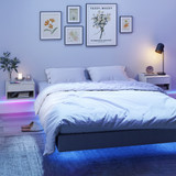 Set od 2 viseća noćna ormarića s RGB LED osvjetljenjem 37 × 32 × 21 cm, bijeli