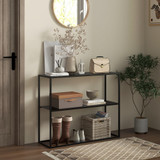 Konzolni stol s 2 police 90 × 30 × 75 cm, crni