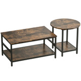 Set od 2 klub stola s policama 80 × 54 × 41 cm, rustik smeđa