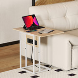 Pomoćni stol na rasklapanje s punjačem i USB priključcima 39 × 29 × 57 cm