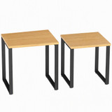Set od 2 klub stola s metalnim nogama 60 × 50 × 60 cm, natur i crna