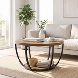 Klub stol na 2 nivoa 80 × 80 × 43,8 cm, smeđi/crni