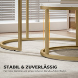 Set od 2 okrugla klub stola, mramorni dekor, 78,5 × 78,5 × 46,5 cm, bijeli