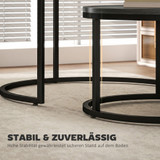 Set od 2 okrugla klub stola 78,5 × 78,5 × 46,5 cm, crni