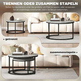 Set od 2 okrugla klub stola 78,5 × 78,5 × 46,5 cm, svijetlosiva