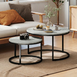 Set od 2 okrugla klub stola 78,5 × 78,5 × 46,5 cm, svijetlosiva