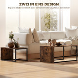 Set od 2 klub stola 90 × 48 × 42 cm, crna i smeđa