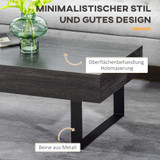 Klub stol s ladicom i otvorenom policom 110 × 60 × 40 cm, tamnosivi