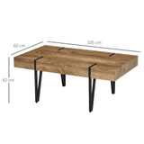 Klub stol u industrijskom stilu 105 × 60 × 42 cm, boja drveta i crna