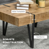Klub stol u industrijskom stilu 105 × 60 × 42 cm, boja drveta i crna
