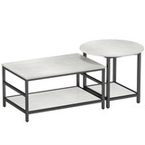 Set od 2 klub stola u izgledu mramora 80 × 54 × 41 cm, crna/bijela