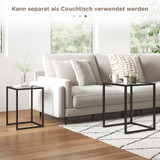 Set od 2 klub stola na uvlačenje 42 × 42 × 51 cm, crni
