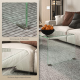 Klub stol od kaljenog stakla 80 × 45 × 35 cm, prozirni