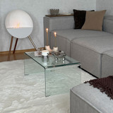 Klub stol od kaljenog stakla 80 × 45 × 35 cm, prozirni