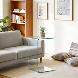 Klub stol od kaljenog stakla 80 × 45 × 35 cm, prozirni